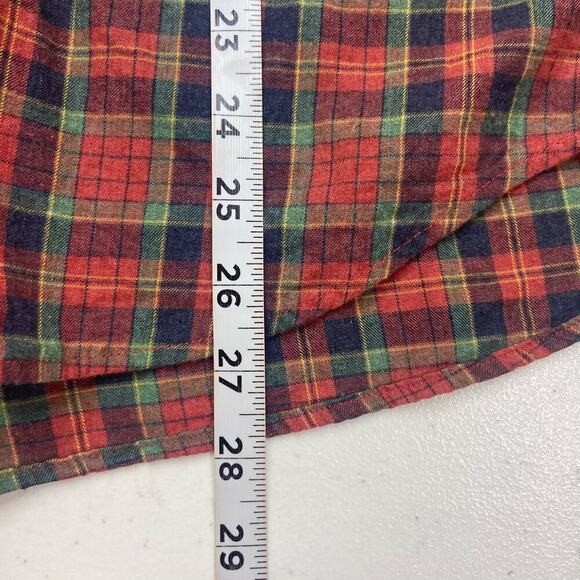 J. Crew Shirt Men's Large Red Plaid‎ Slim Brush Twill Button Down Long Sleeve - Picture 7 of 9